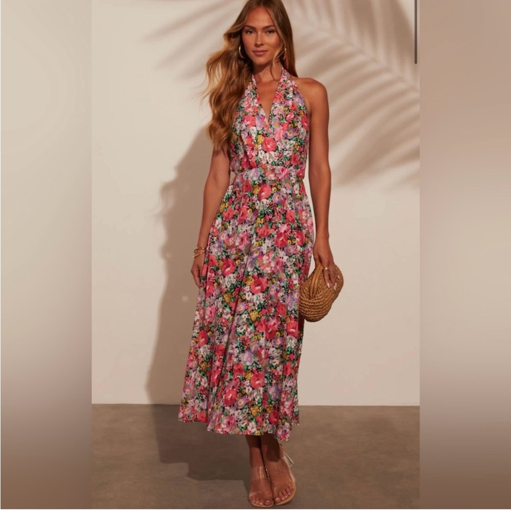 NWT Vici Collection Floral Halter Neck Maxi Dress
